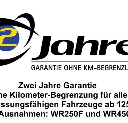 Garantie für Gebrauchtmotorräder und erweiterte Garantie für Neufahrzeuge Wir bieten sowohl für Neufahrzeuge als auch für Gebrauchte diverse Garantievarianten. Bei Neufahrzeugen bieten wir für Yamaha-Fahrzeuge unter 250 ccm eine We...