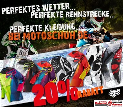 20% auf Fox Crossbekleidung