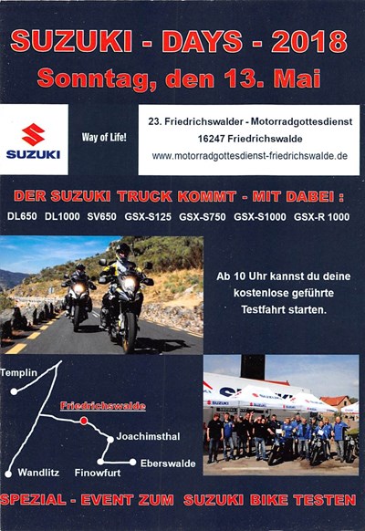 SUZUKI - Probefahrten - Bikergottesdienst