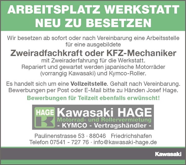 KFZ- / Zweiradmechaniker- Motorrad