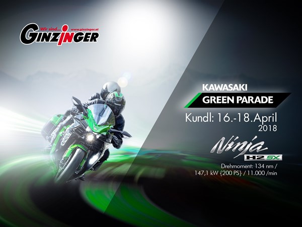 Kawasaki Green Parade nach der Hausmesse in Kundl ab Montag