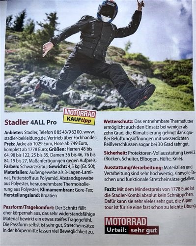 Kauftipp Stadler "4 All" Anzug