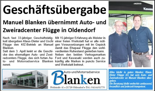 Geschäftsübergabe
