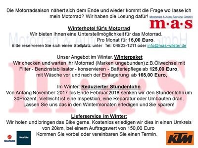 Winterhotel / Kradeinlagerung 2018/2019
