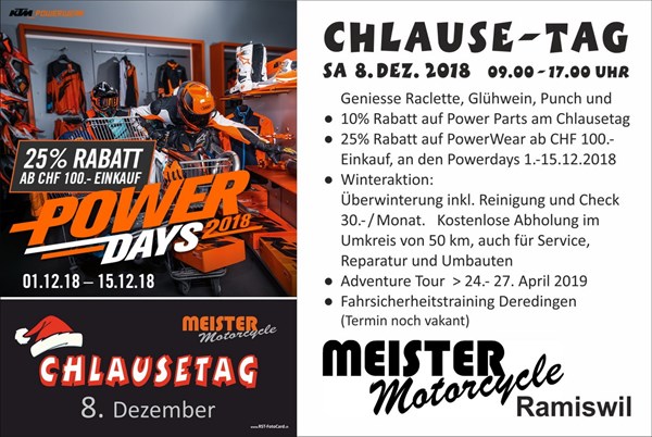 Powerdays und Chlausentag 2018