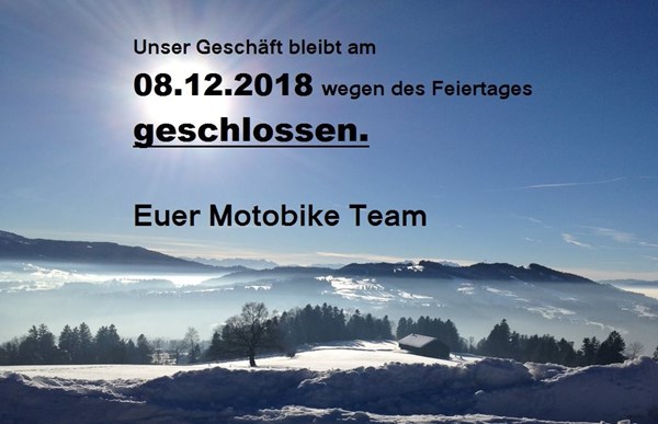 08.12.2018 wegen FEIERTAG GESCHLOSSEN!!!