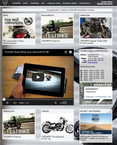 Neue Triumph Webseite