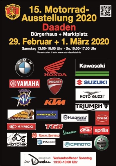Motorradausstellung in Daaden 29.02. + 01.03.2020