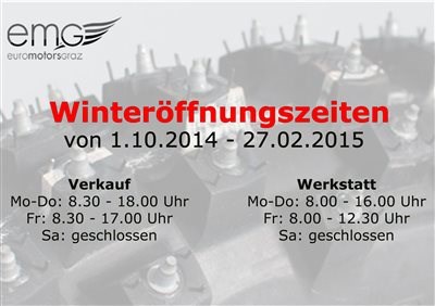 Winteröffnungszeiten