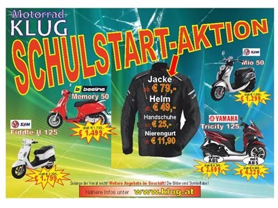 SCHULSTART-AKTION bei Motorrad KLUG