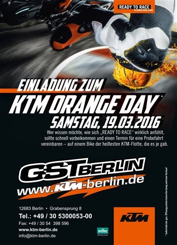 KTM GST Orangeday Sa. 19.03.2016