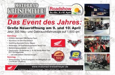 Neueröffnung am 09.04.2016 bei Motorrad Kreiselmeyer in Feuchtwangen