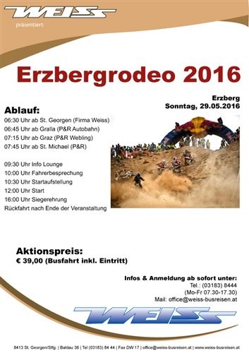 Busshuttle Erzbergrodeo 29.5.16 ab Leibn&Graz