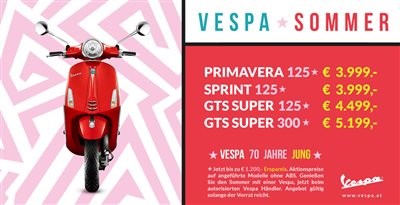 Genießen Sie den Sommer mit einer Vespa
