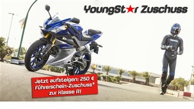 YAMAHA unterstützt Motorradeinsteier mit einem 250 Euro Führerschein Zuschuss