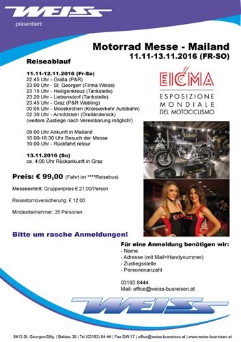 Busfahrt zur EICMA Mailand 11.-12.11.16