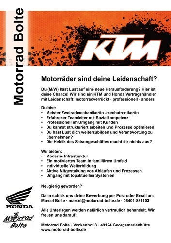 Werkstattmeister gesucht !