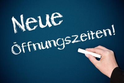 Geänderte Öffnungszeiten: Mittwoch Nachmittag geschlossen!
