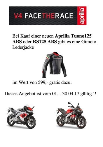 Aktion Aprilia RS 125 & Tuono 125