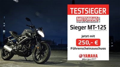 Yamaha unterstützt Motorradeinsteiger mit einem 250 €-Führerschein-Zuschuss! *