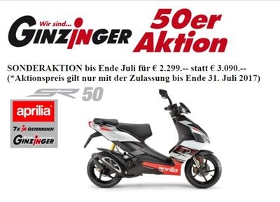 Aprilia Schulschlussaktion bis 31. Juli