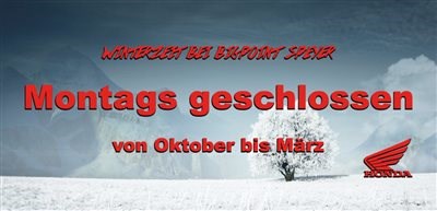 Winterzeit bei BigPoint Speyer Wie in jedem Jahr, haben wir von Oktober bis März unsere „Winterzeit“. Das heißt wir haben von Oktober bis März Montags geschlosse... Weiter >>