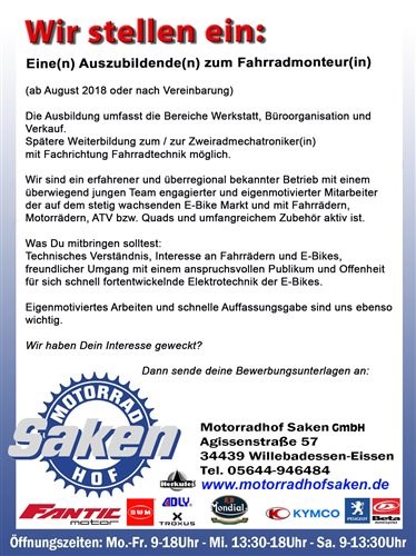 Wir stellen ein:
