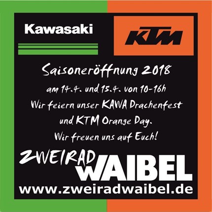 Kawasaki Drachenfest | KTM Orange Day Wir feiern unser KAWA Drachenfest und KTM Orange Day!Aus diesem Anlass feiern wir am 14.4. & 15.4. von 10-16h unsere Saisoneröffnung.Es erwarten Si...