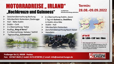Motorradreise IRLAND "Hochkreuze & Guinness