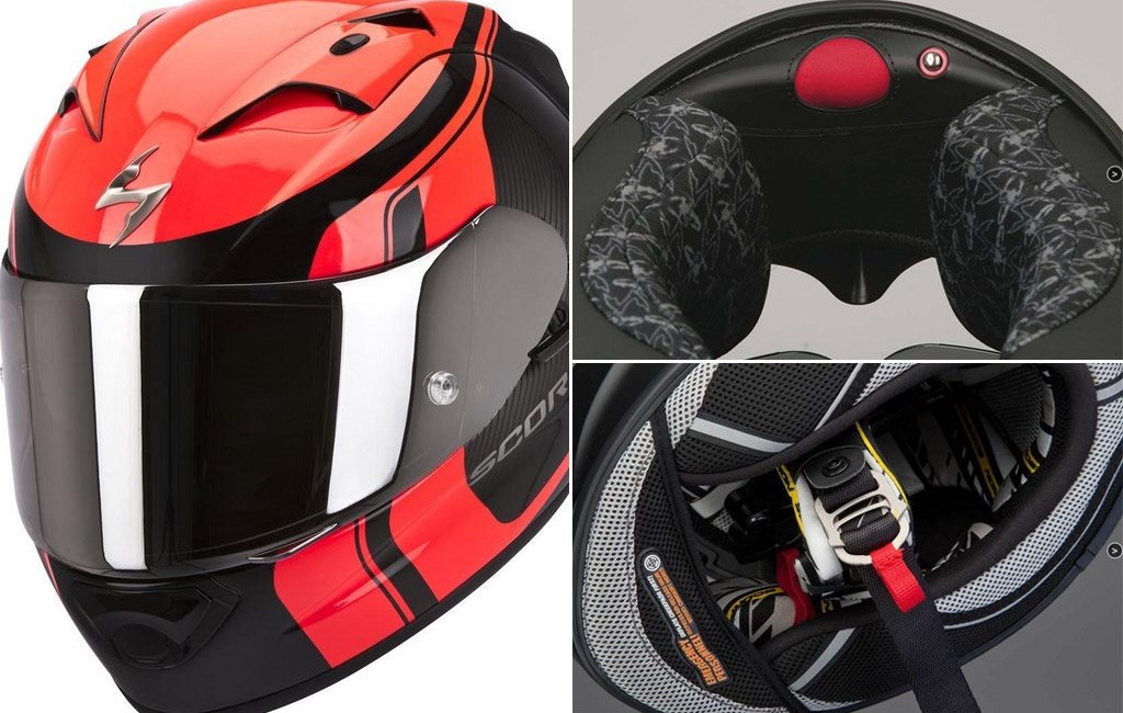 Scorpion helm EXO-1200 Air " Stream Tour" rot bei XAJO ...