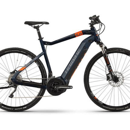 Haibike SDURO Cross 5.0, HE 52cm, Gr.M, blau/orange/titan SDURO Cross 5.0500Wh, 20-G XT Rahmen: Aluminium 6061, Scheibenbremse Post Mount Motor: Yamaha PW System, 250W, 70Nm, 25km/h Display: Yamaha Multi Switch 2,8“, TFT, 16 Funktionen Batterie: Yamaha Schnellladegerät 4A Gabel:...