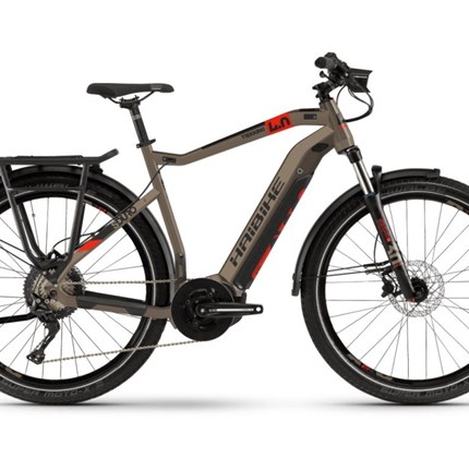 Haibike SDURO Trekking 4.0, HE 56, Gr L; sand/schwarz/rot SDURO Trekking 4.0i500Wh, 10-G, 28“; Größe: L / 56cm Rahmen: Aluminium 6061, hydroformed, Schnellspanner 5x135mm Scheibenbremse Post Mount Motor: Yamaha PW-ST System, 250W, 70Nm, 25km/h Display: Yamaha S...