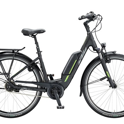 KTM Macina Central 5RT, US 46 Macina Central 5RTUS 46• Rahmen: Macina City, US, Alloy 6061• Farbe: schwarz/matt (grau/grün)• Motor: Bosch Performance, Gen.3, 25km/h, 65Nm• Batterie: Bosch PowerPack, 500 Wh• Display: Bosch Intuvia ...