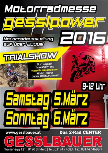 Motorradmesse Gesslbauer 5. und. 6. März 2016