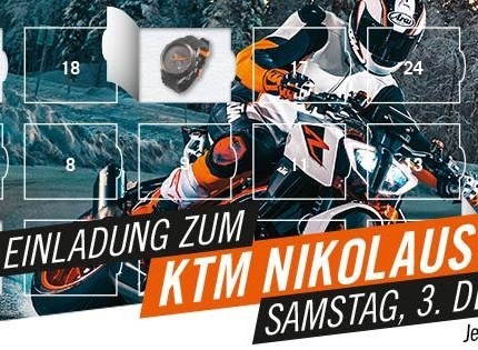 Nikolaustag 2016 Liebe Sportsfreunde,der KTM Nikolaustag steht vor der Tür!!Am kommenden Samstag 03.12.2016 haben wir für euch von 9.00 – 16.00 Uhr geöffnet.Um euch...