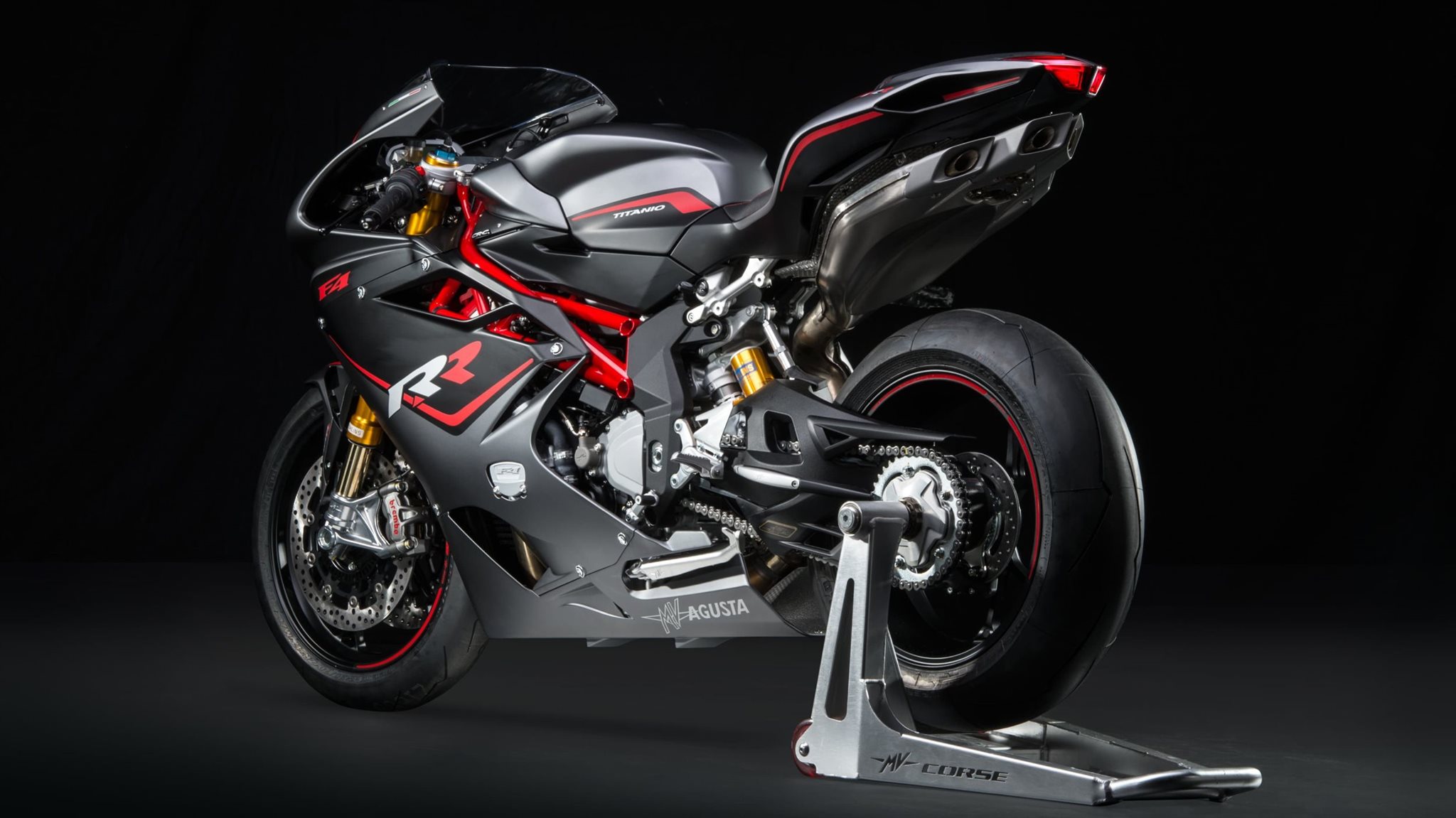Adesivo Paramotore In Resina 3D Per MV Agusta F4 RR (2013-2015) – GP-496(M) Colore Rosso, Made In Italy