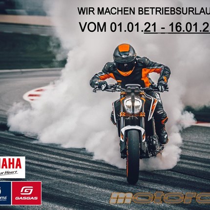 Betriebsurlaub Januar 2021
WIR MACHEN BETRIEBSURLAUB
VOM 01.01.21 - 16.01.21