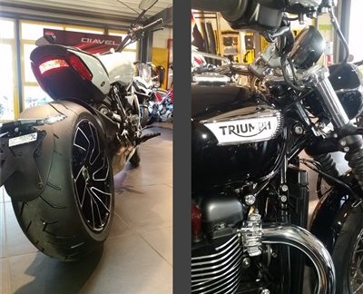 >>> Neue 2018er SHOW-Bikes eingetroffen: TRIUMPH SPEEDMASTER und DUCATI XDIAVEL in WEISS <<<