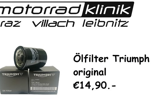 ÖLFILTER original €14,90 Tiger/Bonneville/Thruxton/Street Twin / Street Triple/ Rocket/Speed Twin... ÖLFILTER original €14,90 Tiger/Bonneville/Thruxton/Street Twin / Street Triple/ Rocket/Speed Twin...