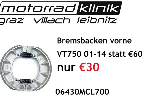 Bremsbacken vorne VT750 01-14 statt €60 nur €30 Bremsbacken vorne VT750 01-14 statt €60 nur €30