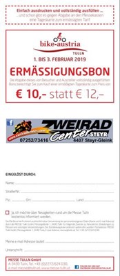 BIKE-AUSTRIA Tulln ----- 01. bis 03. Februar 2019