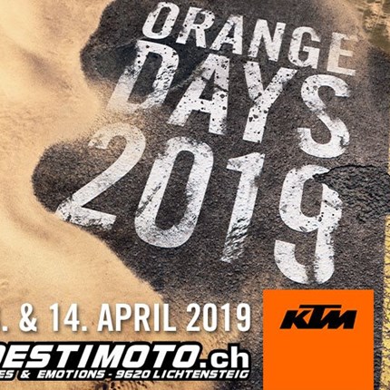 KTM ORANGE DAYS 13./14. APRIL 2019DU HAST DIE WAHL. Egal ob im Gelände oder auf Asphalt - mit den neuesten KTM-Modellen beherrschst du jeden Untergrund. Die KTM Or...
